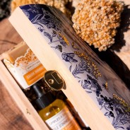 Coffret en bois trio immortelle de Corse