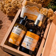 Coffret en bois trio immortelle de Corse