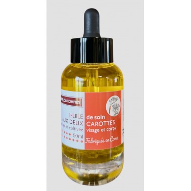 2 CAROTTES, huile de soin hydratante, Corse,  50ml