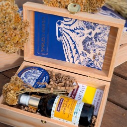 Coffret Bois trio CREME immortelle