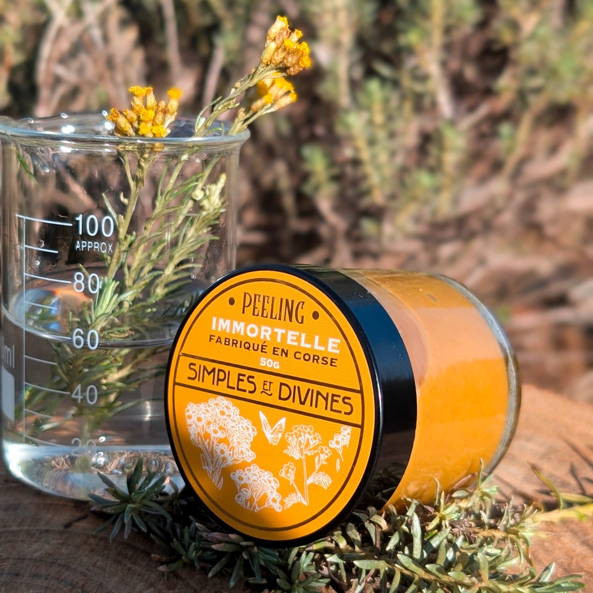 Peeling visage immortelle de Corse